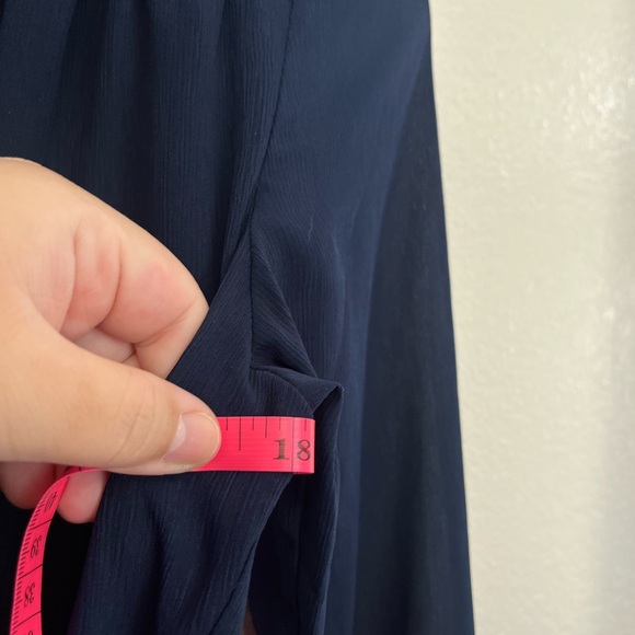 Aritzia Babaton Vermut Long Sleeve Navy Wrap Midi Length Dress Size XS - Picture 14 of 15